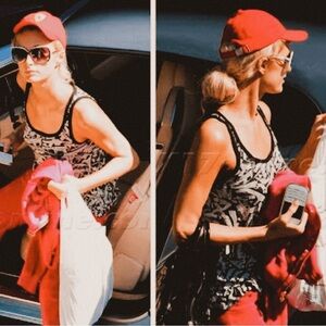 Lauren Moshi Lily Heart & Guns Patterned y2k black white novelty Swing Tank